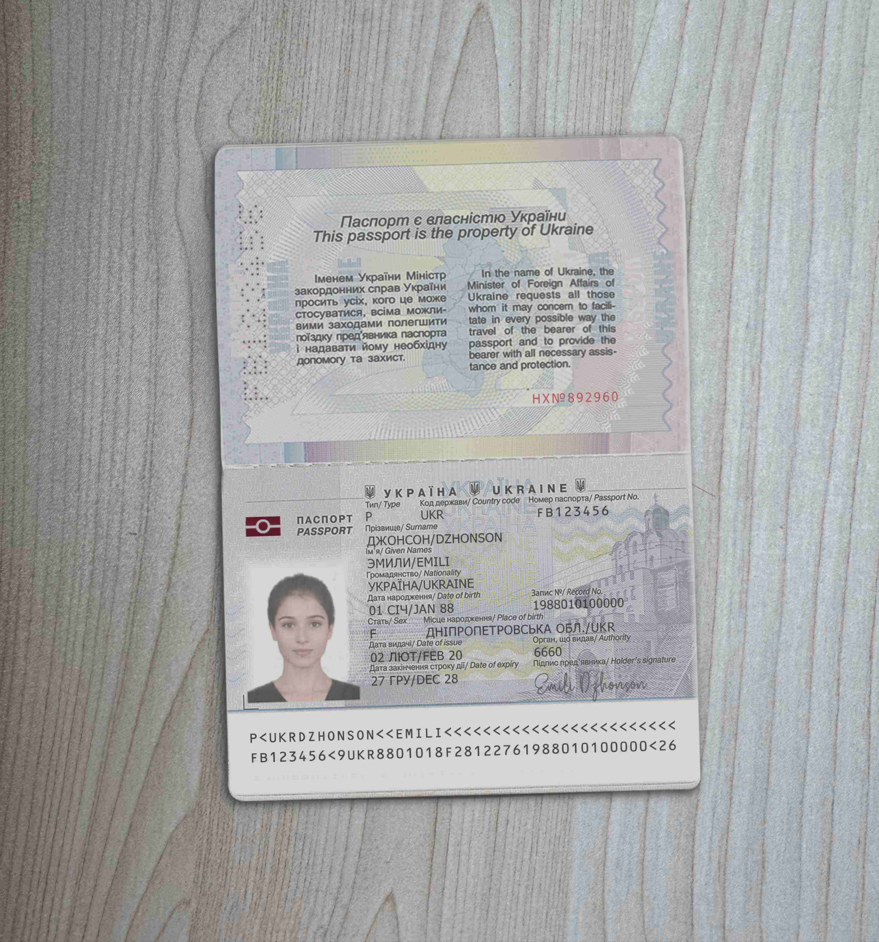 ukraine passport synthetic data